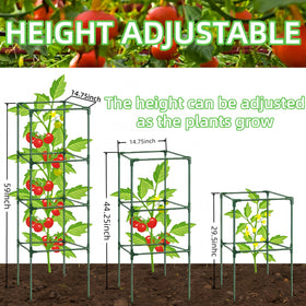 TESSTSY heavy-duty tomato cage with interlocking connectors enables quick, tool-free setup.