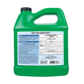 Dosing measuring cup with Tetra AlgaeControl for accurate pond treatment.