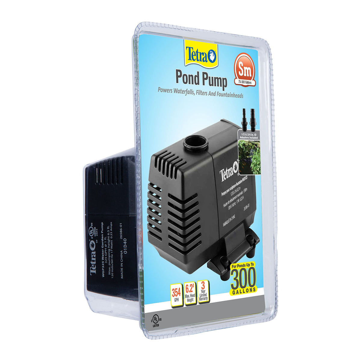TetraPond adapters 3/4 to 1 inch ID enable flexible plumbing connections.