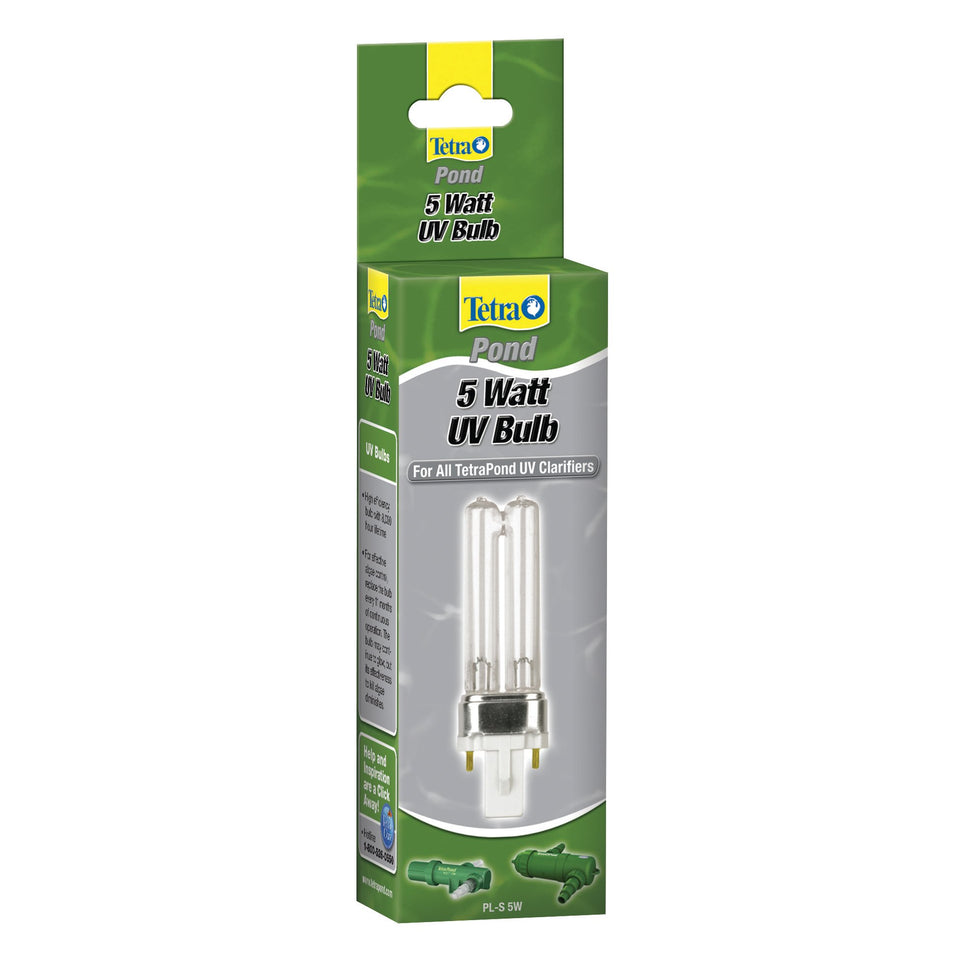 TetraPond replacement UV clarifier bulb 5W for clear ponds and reliable UV treatment.