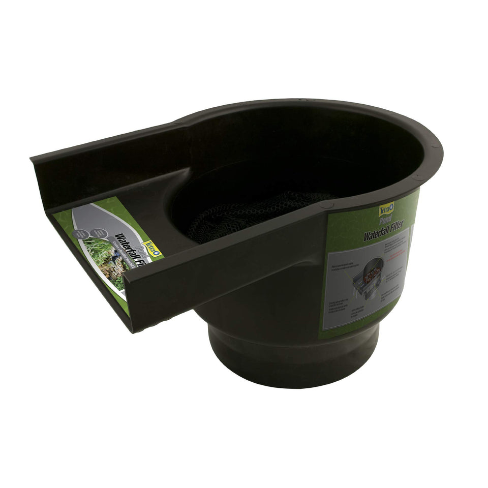 TetraPond waterfall filter setup demonstrates easy installation for ponds up to 1000 gallons