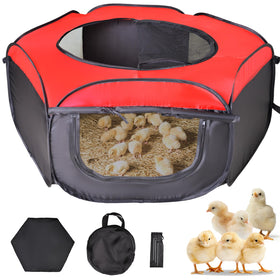 Tetuga brooder box front view with chick starter kit for safe early-life housing