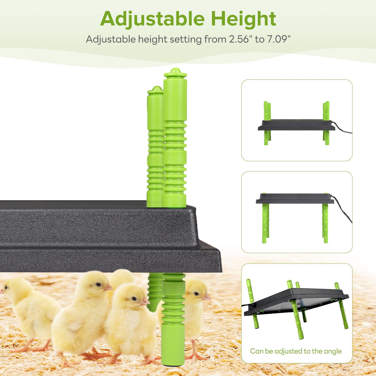 Tetuga Chick Heating Plate adjustable height and angle for flexible brood setups