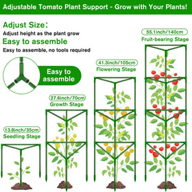 Tetutor adjustable tier system tailors height to plant growth.