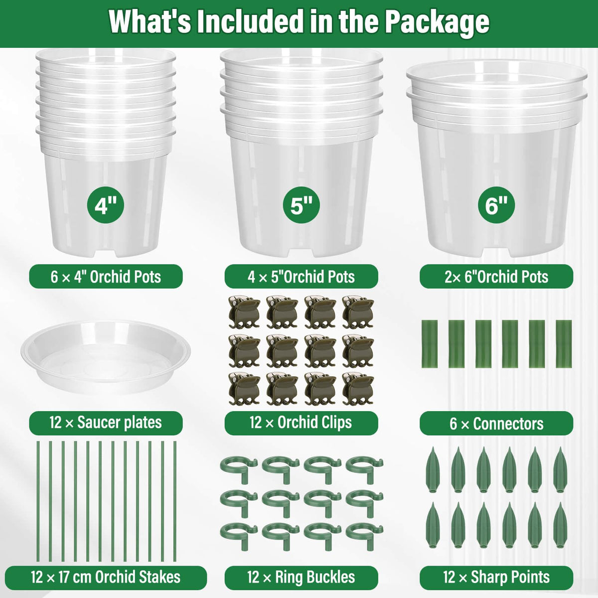 Tetutor clear orchid pot 5-inch with holes for airflow.