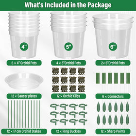 Tetutor clear orchid pot 5-inch with holes for airflow.