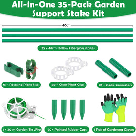Tetutor fiberglass stakes close-up highlighting durable weather-resistant support
