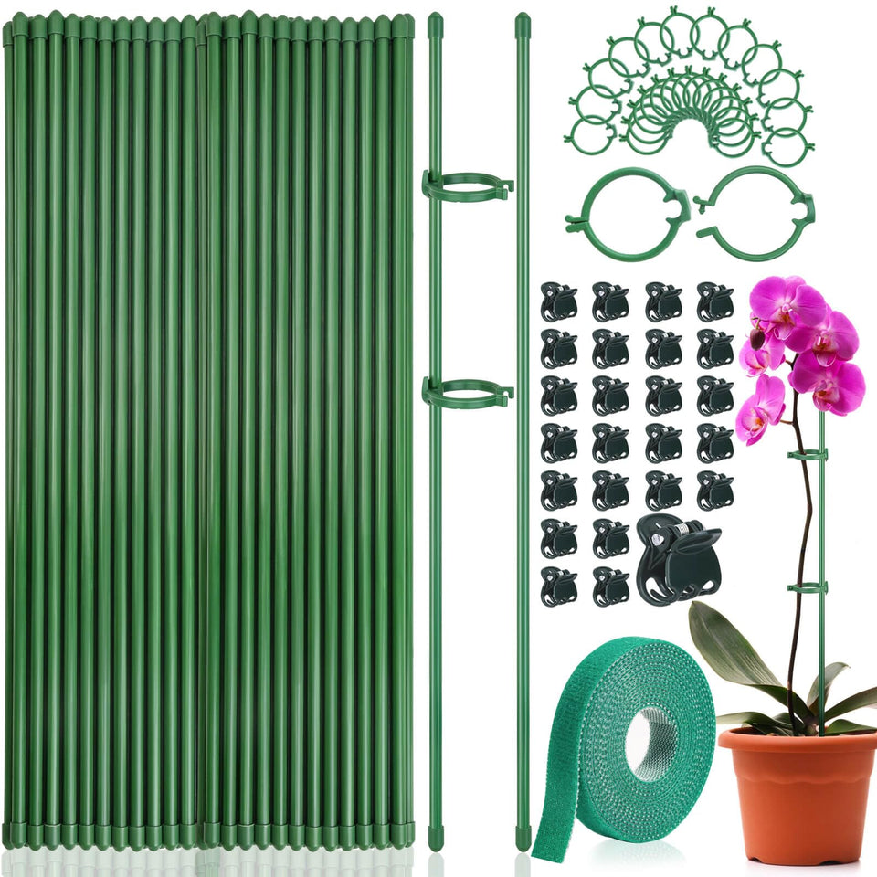 Tetutor fibreglass plant stakes kit supports indoor plants with durable, rust-free stability.