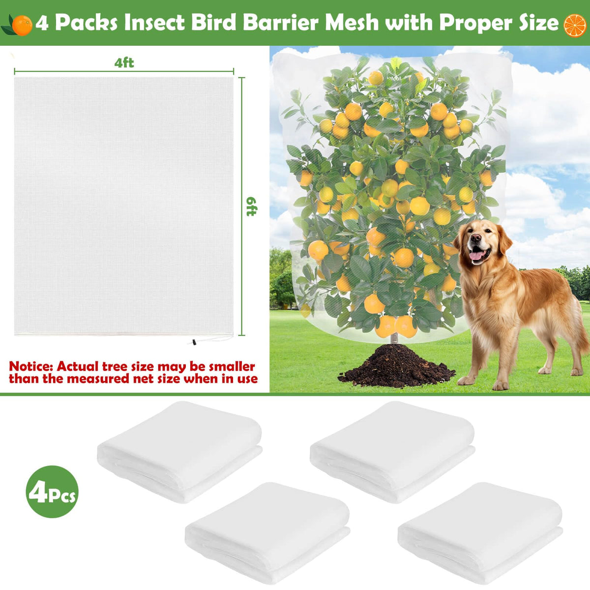 Tetutor four-pack netting kit ready to protect multiple plants.