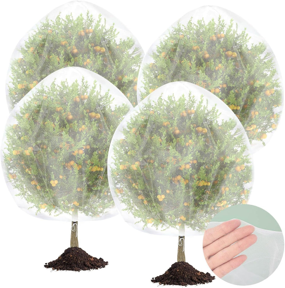 Tetutor fruits tree netting on a tree provides insect and bird protection while allowing light.