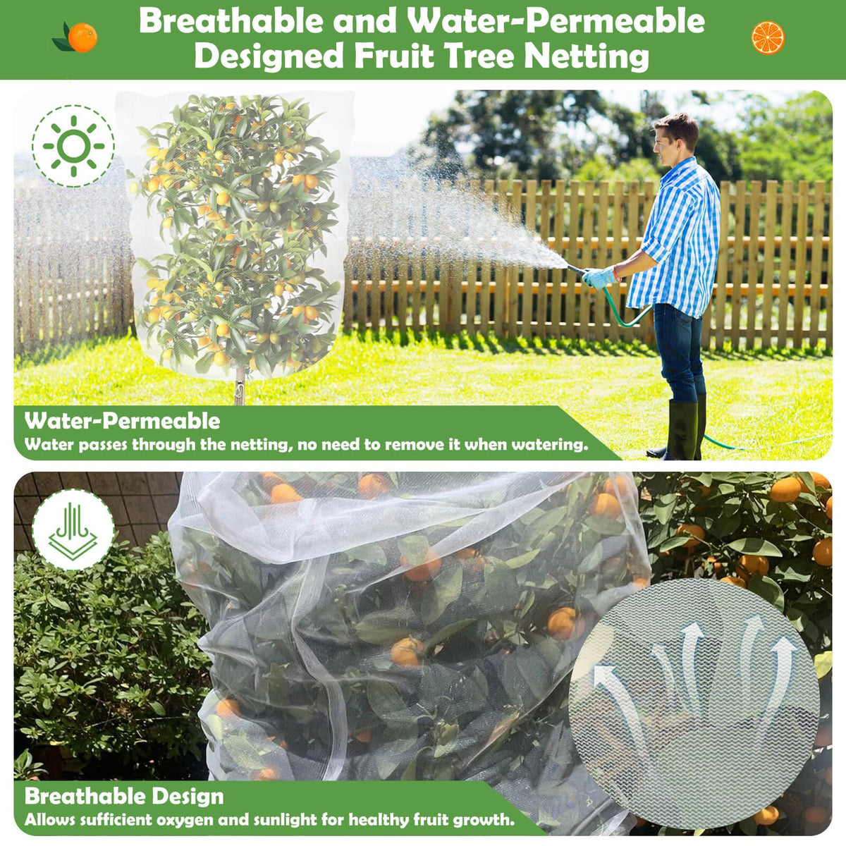 Tetutor garden netting for indoor and outdoor use on vegetables and flowers.