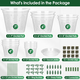 Tetutor orchid pot 5-inch, breathable with multiple drainage holes to prevent stagnation.