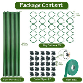 Tetutor ring buckles attach easily to stakes for adjustable plant support.