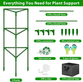 Easy-to-assemble Tetutor connectors speed trellis setup without tools.