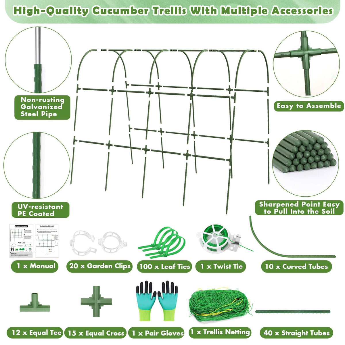 Tetutor U-frame stability for garden trellis supports strong climbing plants