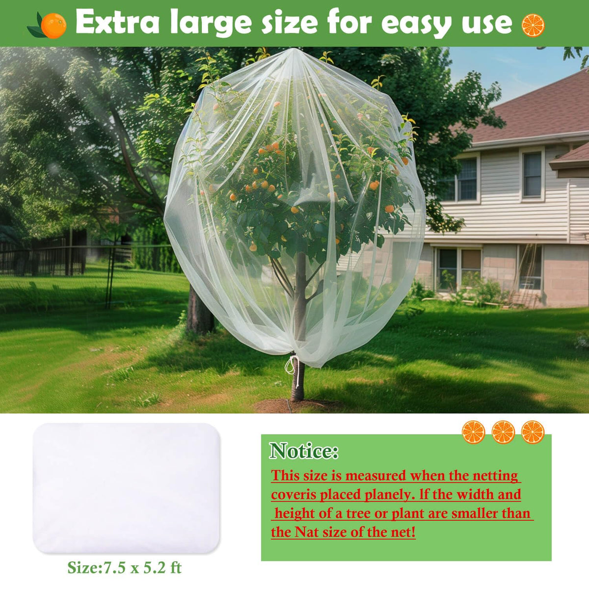 Tetutor ultra-fine mesh material highlights lightweight, durable polyethylene construction.