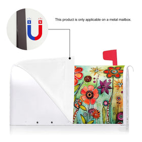Bright flower art print adds seasonal charm to your garden mailbox