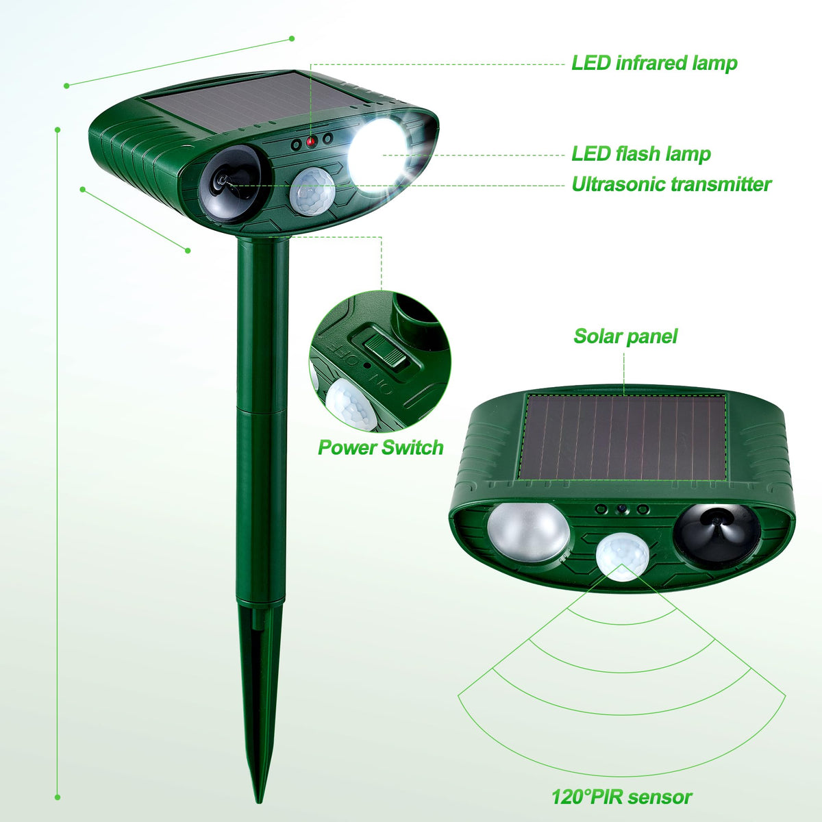 TFKK solar animal repeller easy-installation from charging to placement for quick setup
