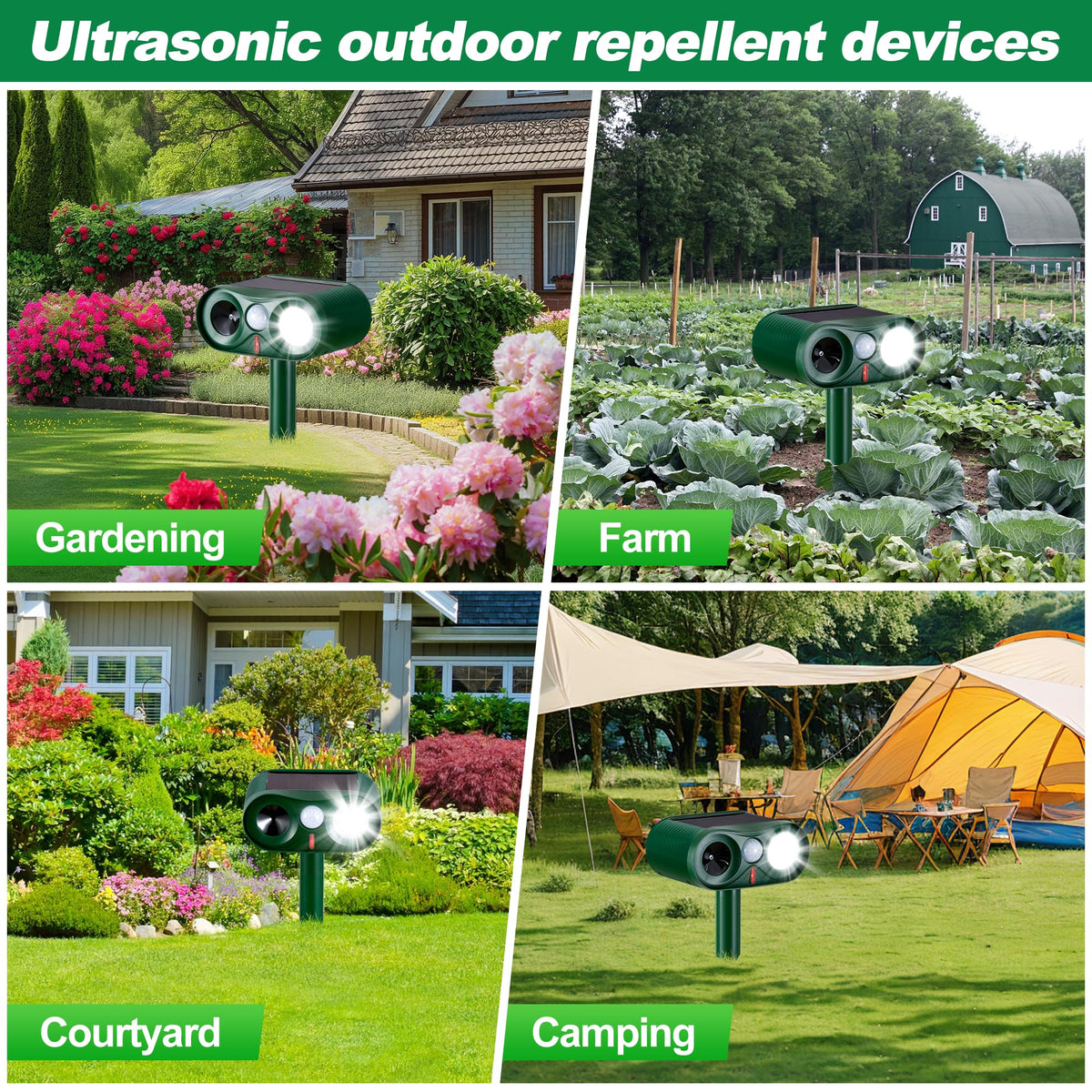 TFKK versatile setup for farms and courtyards to deter wildlife.