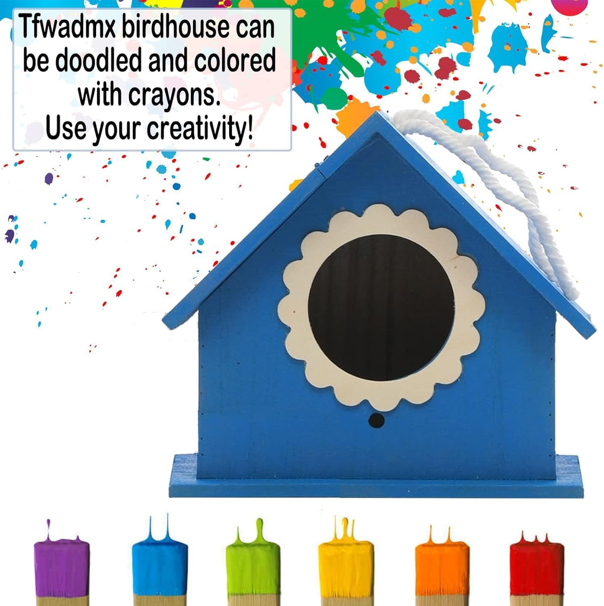 Tfwadmx log cabin style birdhouse in a garden inviting small birds