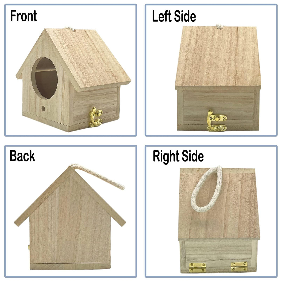 Tfwadmx natural wood bird house close-up showing durable texture