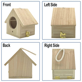 Tfwadmx natural wood bird house close-up showing durable texture