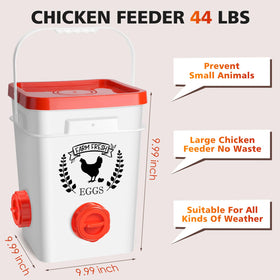 Tgeyd 25lb feeder demonstrates large capacity for busy coops