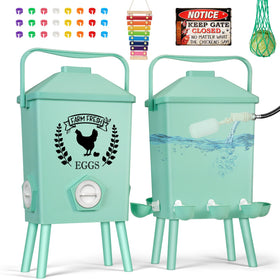 Tgeyd 4-2-gallon gravity feeder-waterer for multiple birds with reduced refills
