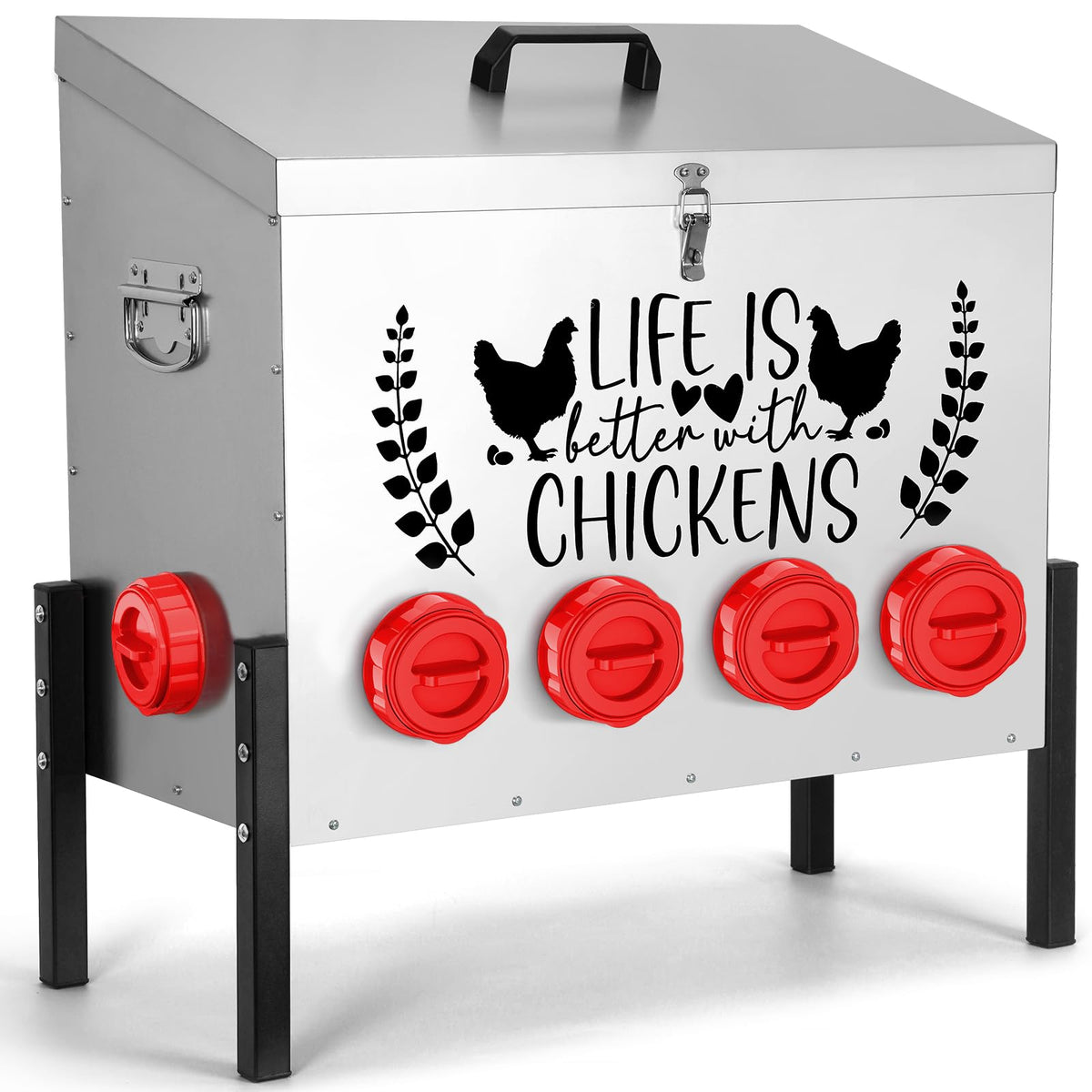 Tgeyd 95lb chicken feeder capacity showcases large flock capability and fewer refills.