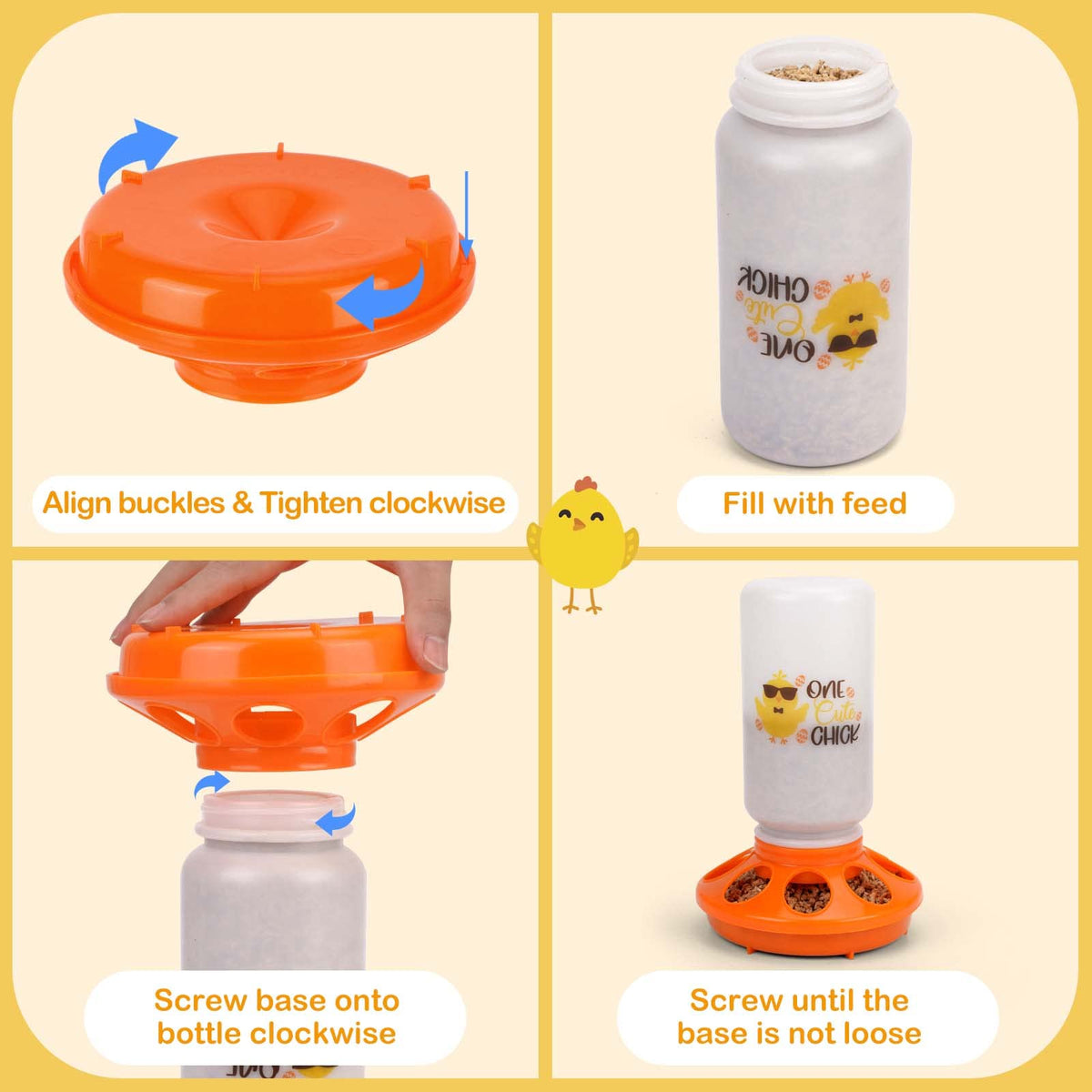 TGEYD BPA-free plastic material for durable chick starter kit use.