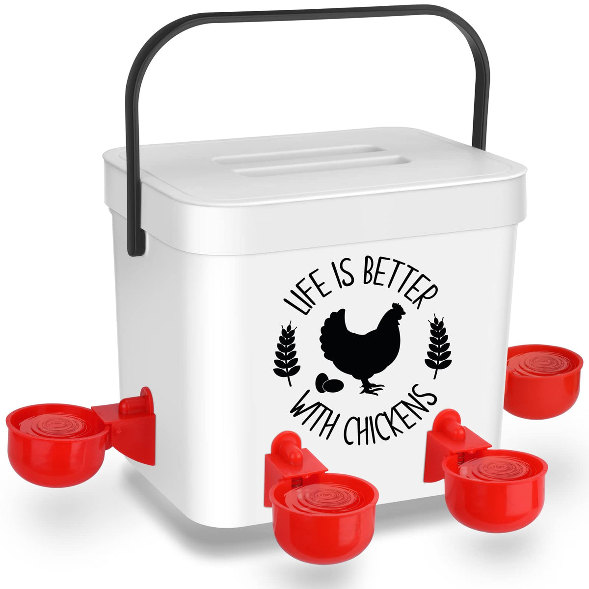 Tgeyd chicken waterer with 2-gallon cups provides steady coop hydration