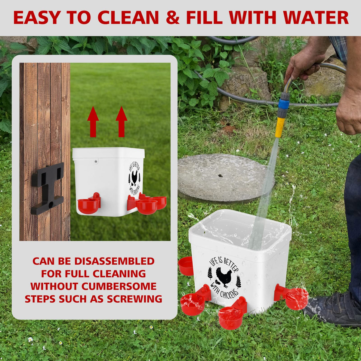 Tgeyd chicken waterer cute pattern adds charm to your coop