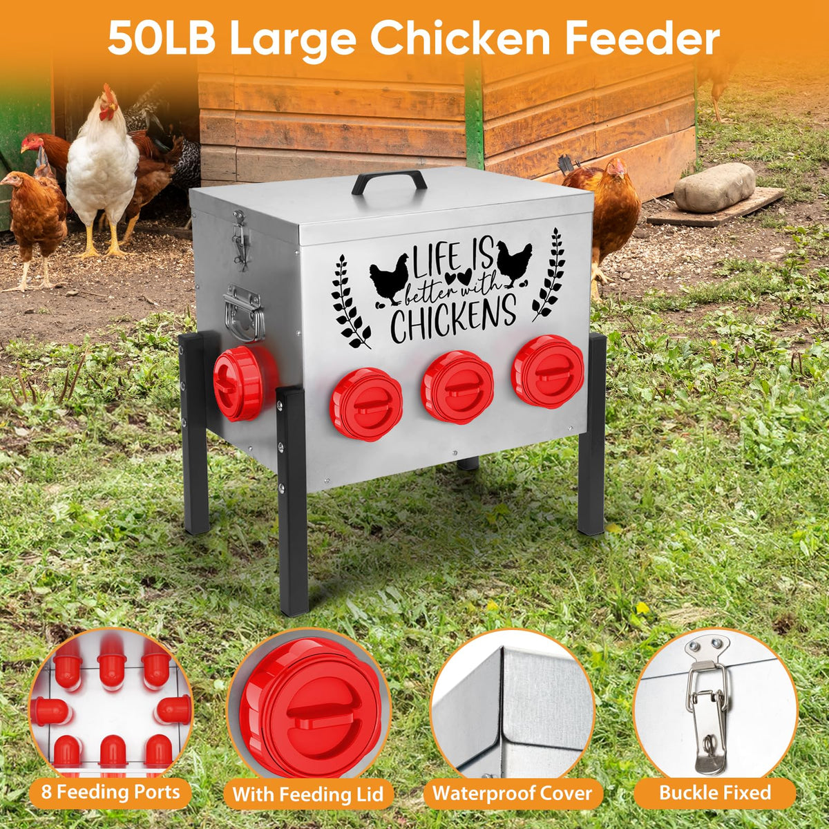 TGEYD locking lid keeps feed clean and secure