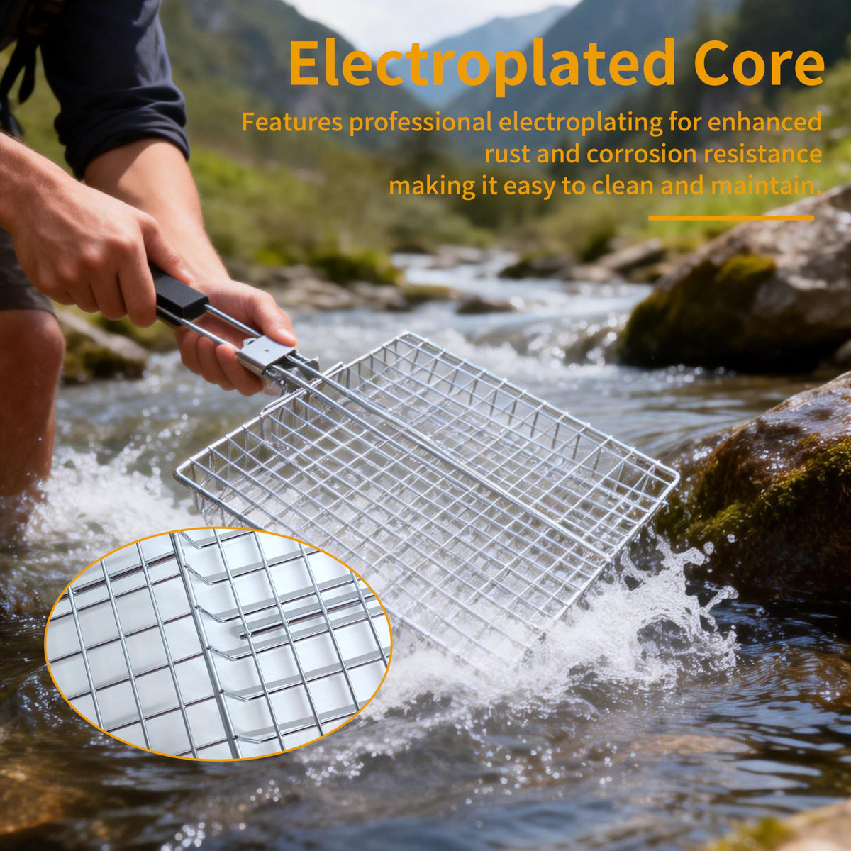 TGpao even-heat grilling basket demonstrates even heat distribution with reduced smoke