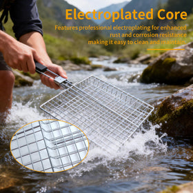 TGpao even-heat grilling basket demonstrates even heat distribution with reduced smoke