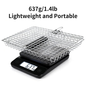 TGpao multi-use BBQ basket with fish and vegetables cooking together