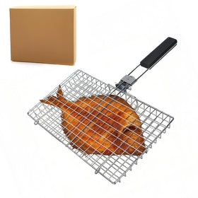 TGpao square BBQ fish basket with a stable design for even grilling