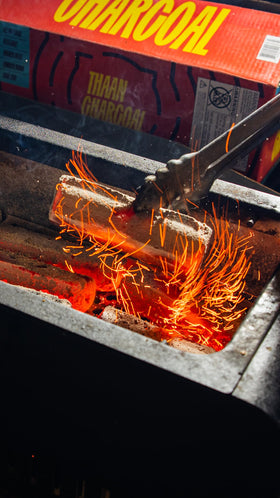 Thaan Charcoal extruded process ensures consistent density and clean burn.