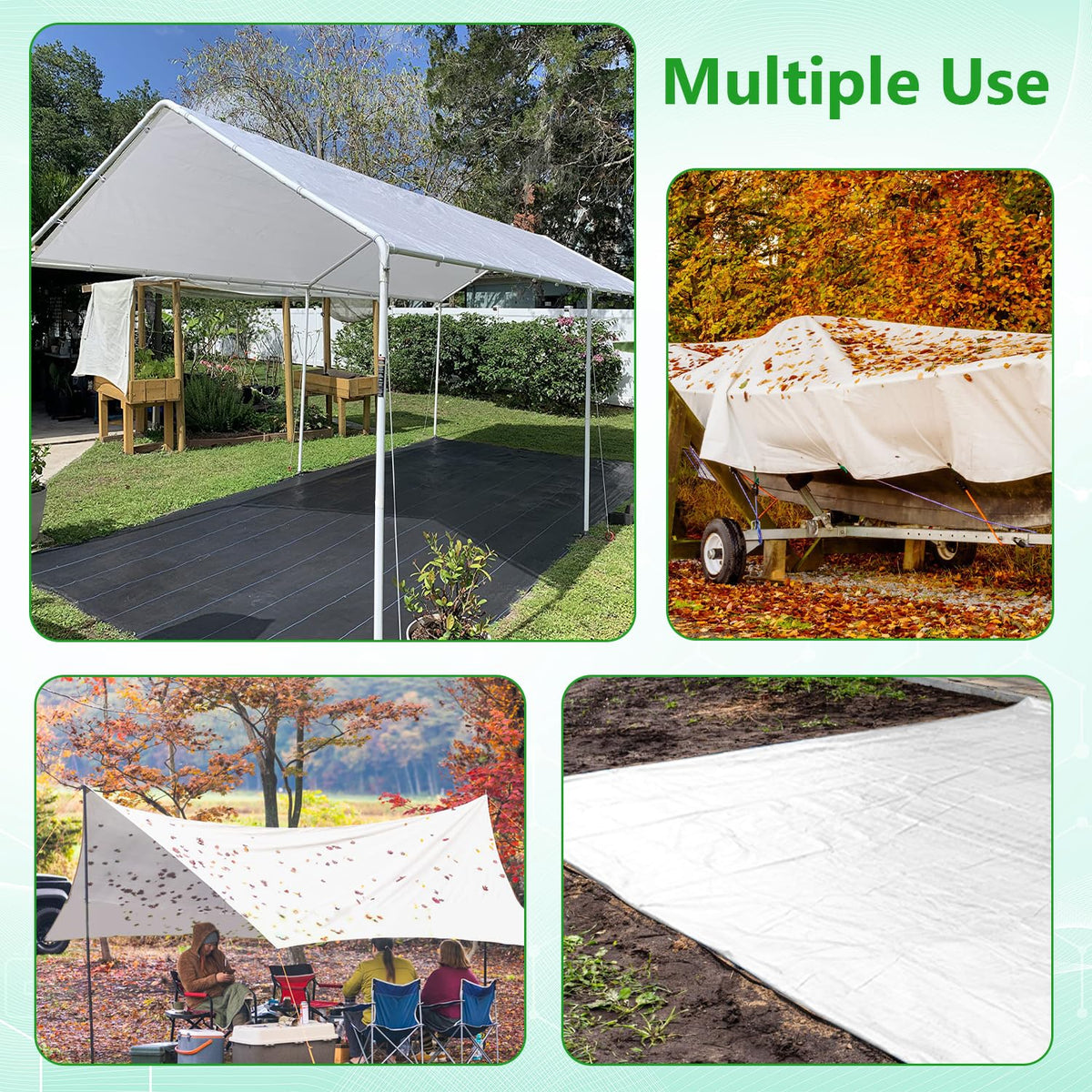 Thanaddo carport cover 10x20 white bungee cords included for quick setup