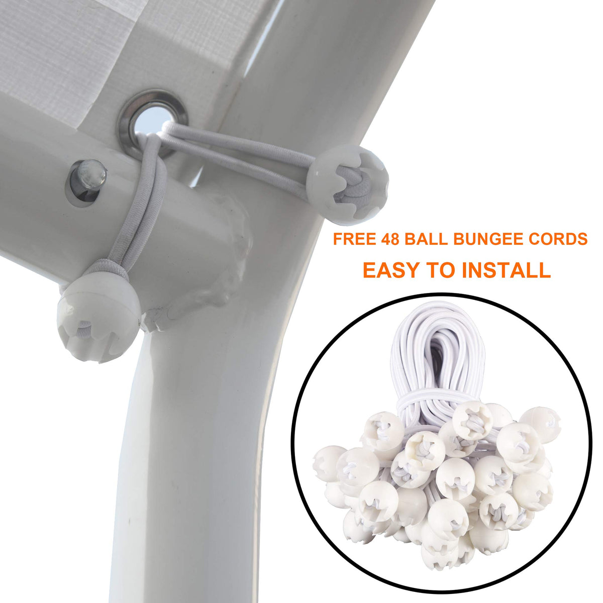 Thanaddo carport cover 10x20 white grommets for easy securing