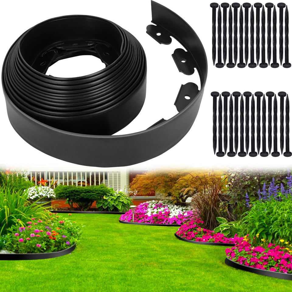 Thanger 3in x 50ft edging with 75 spikes for durable lawn borders.