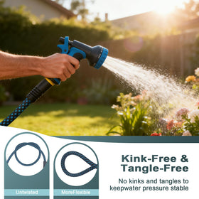 Thanlyn 10-pattern nozzle offers versatile spray for watering and cleaning.