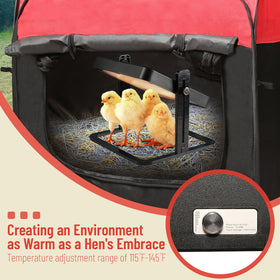 TharroCotte nesting pad with feeder-waterer keeps food accessible and comfort close.