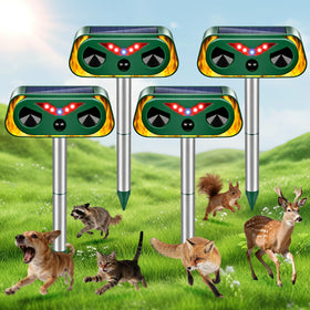 Thcritter 2026 solar ultrasonic repellent front view protecting the yard