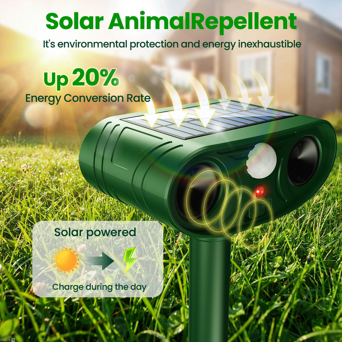 Thcritter IP66 waterproof enclosure withstands rain for year-round use.