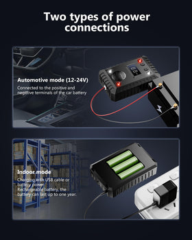 Thcritter three-power design enables plug-in, USB, or battery operation anywhere.