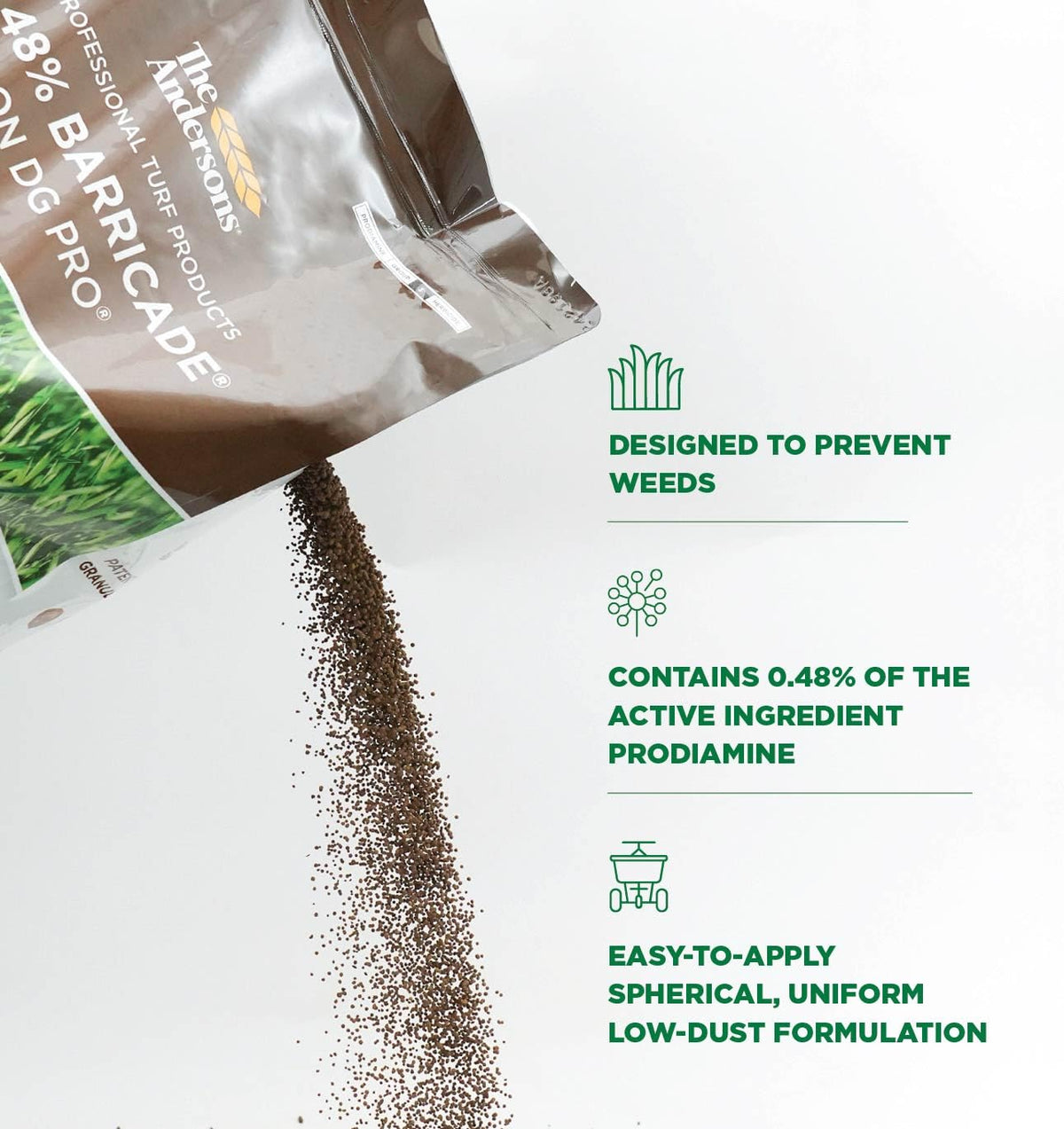 Prodiamine active ingredient in Barricade for professional-grade weed prevention.