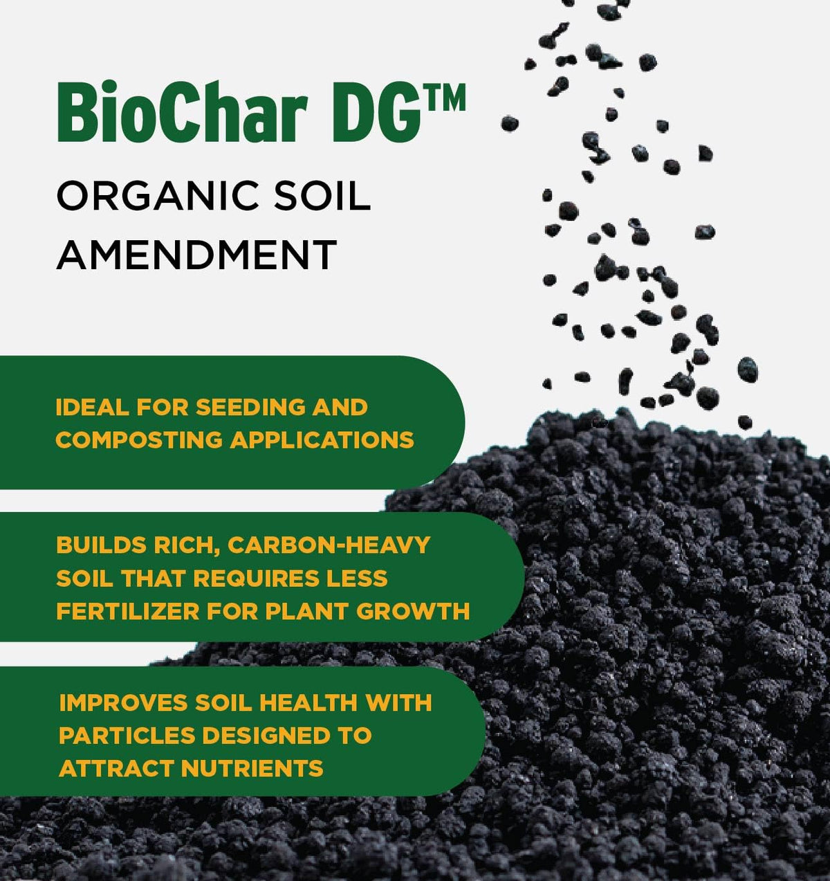 The Andersons BioChar DG demonstrates strong soil coverage in garden beds.