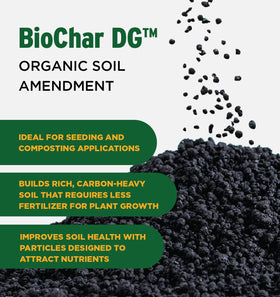 The Andersons BioChar DG demonstrates strong soil coverage in garden beds.