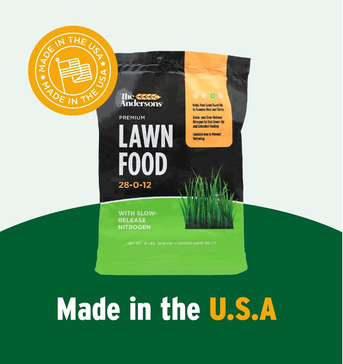 The Andersons lawn-food spread image shows even coverage in action.